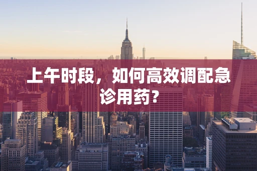 上午时段，如何高效调配急诊用药？