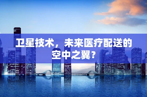 卫星技术，未来医疗配送的空中之翼？