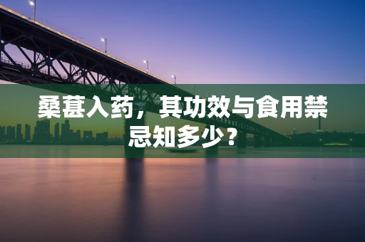 桑葚入药，其功效与食用禁忌知多少？