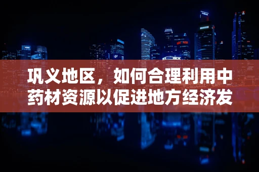 巩义地区，如何合理利用中药材资源以促进地方经济发展？