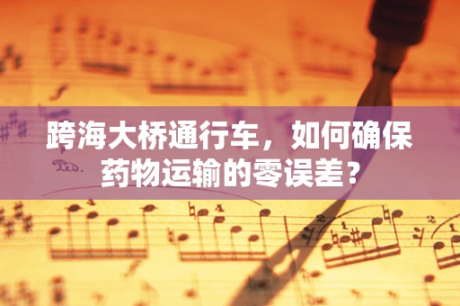 跨海大桥通行车，如何确保药物运输的零误差？