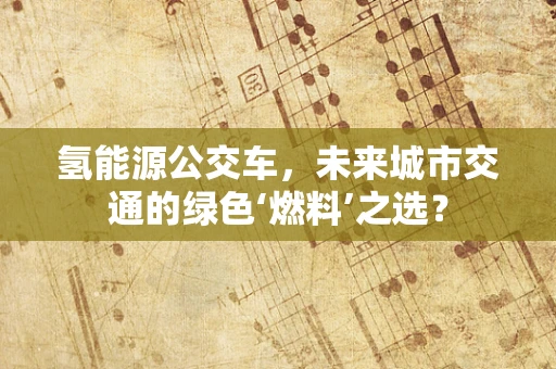 氢能源公交车，未来城市交通的绿色‘燃料’之选？