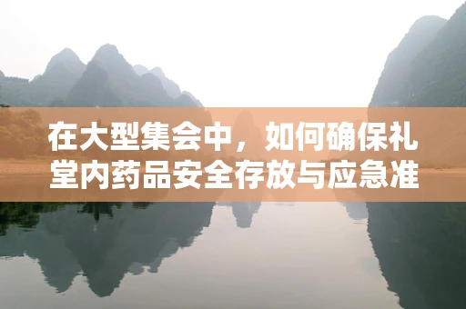 在大型集会中，如何确保礼堂内药品安全存放与应急准备？
