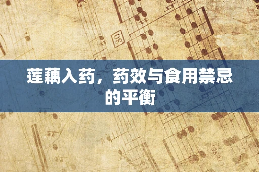 莲藕入药，药效与食用禁忌的平衡
