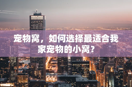 宠物窝，如何选择最适合我家宠物的小窝？