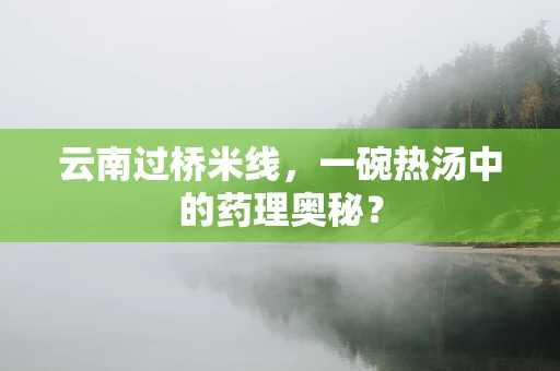 云南过桥米线，一碗热汤中的药理奥秘？