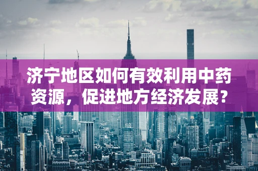 济宁地区如何有效利用中药资源，促进地方经济发展？
