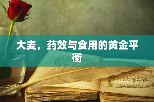 大麦，药效与食用的黄金平衡