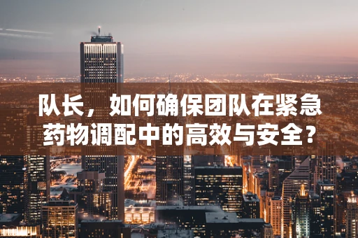 队长，如何确保团队在紧急药物调配中的高效与安全？