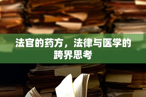 法官的药方，法律与医学的跨界思考