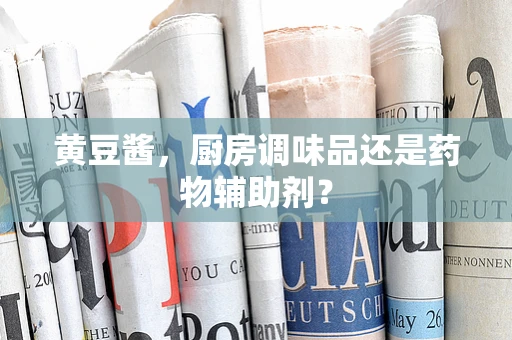 黄豆酱，厨房调味品还是药物辅助剂？