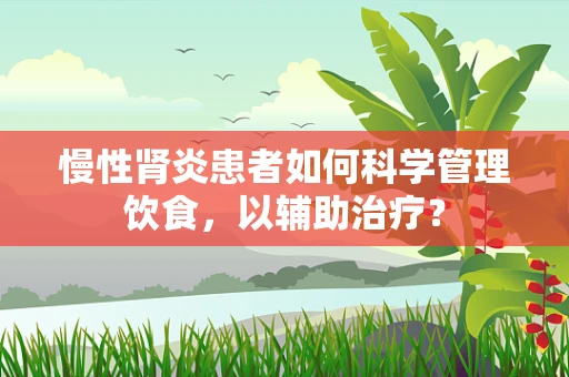 慢性肾炎患者如何科学管理饮食，以辅助治疗？