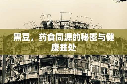 黑豆，药食同源的秘密与健康益处