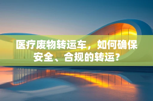 医疗废物转运车，如何确保安全、合规的转运？